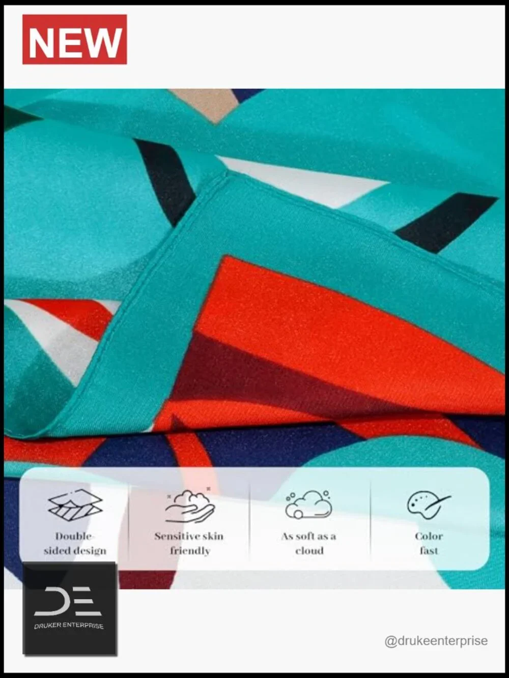 4 Pack Silk Like Square Scarves for Women Hair Neck Bag Accessory Lightweight